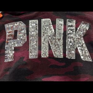 PINK Victoria's Secret Red Camo Bling Hoodie!